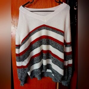 Striped Cupshe Sweater from the Savannah Labrant collection.